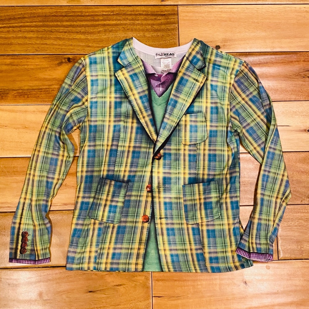 Faux Real suit t-shirt long sleeve photo realistic
